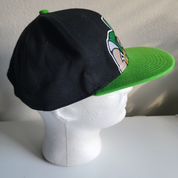 Notre Dame Fighting Irish Tesant Snapback Hat Leprechaun Big Logo Black/Green - Picture 3 of 8